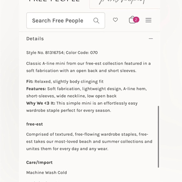 Free People Beach Rosalia Low Back Mini Dress in Pink Chalk Size Large NWT - Picture 5 of 12